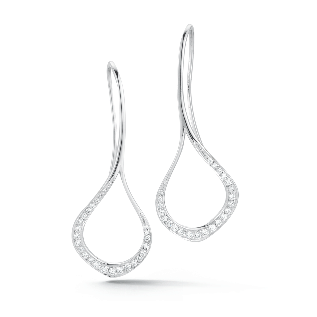 Contour Diamond and White Gold Silhouette Loop Earrings by Diana Vincent