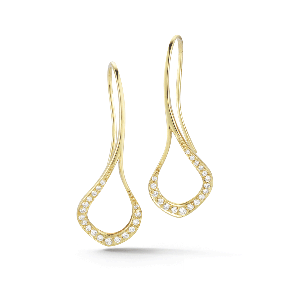Contour Diamond and Yellow Gold Silhouette Loop Earrings by Diana Vincent