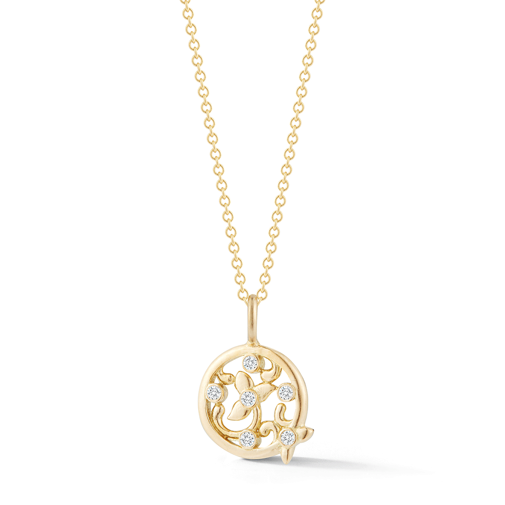 Shop Diamond and Yellow Gold Pendant Online