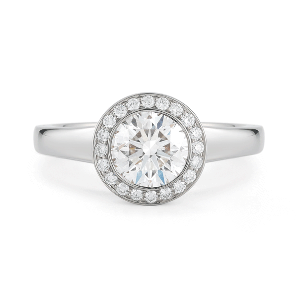 Shop the Original GIA Certified Diamond Halo Engagement Ring in Platinum Online