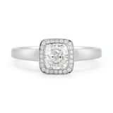 Shop the Cushion Cut Diamond Halo Engagement Ring in Platinum Online