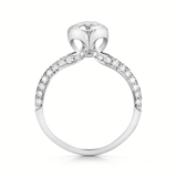 Shop 1 Carat Diamond Engagement Ring with Pave Diamond Band in Platinum Online
