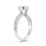 Shop 1 Carat Diamond Engagement Ring with Pave Diamond Band in Platinum Online