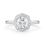 Shop Unique 1 carat Diamond Halo Engagement Ring in Platinum Online