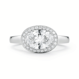 Shop the Oval Diamond Halo Engagement Ring in Platinum Online